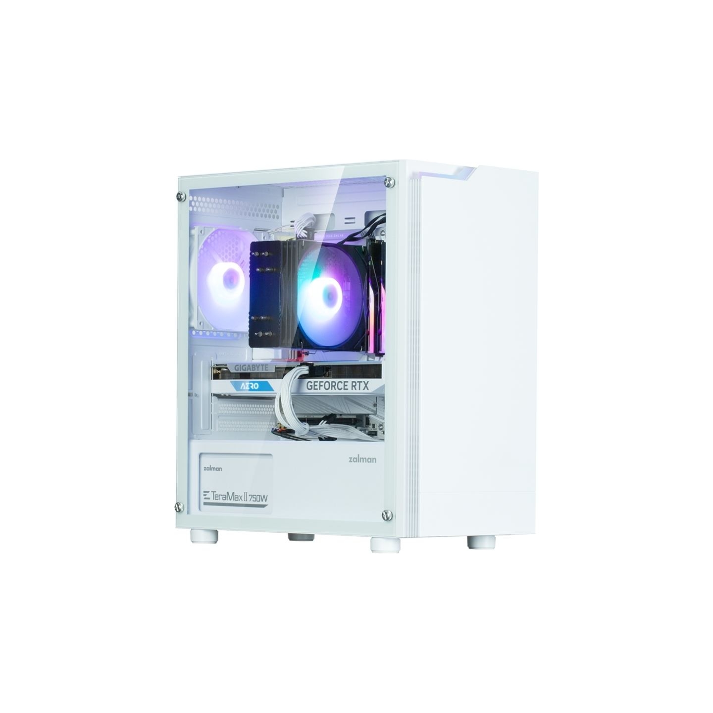 Zalman T4 Plus White  Mini Tower Case, 120mm ARGB Fan x1