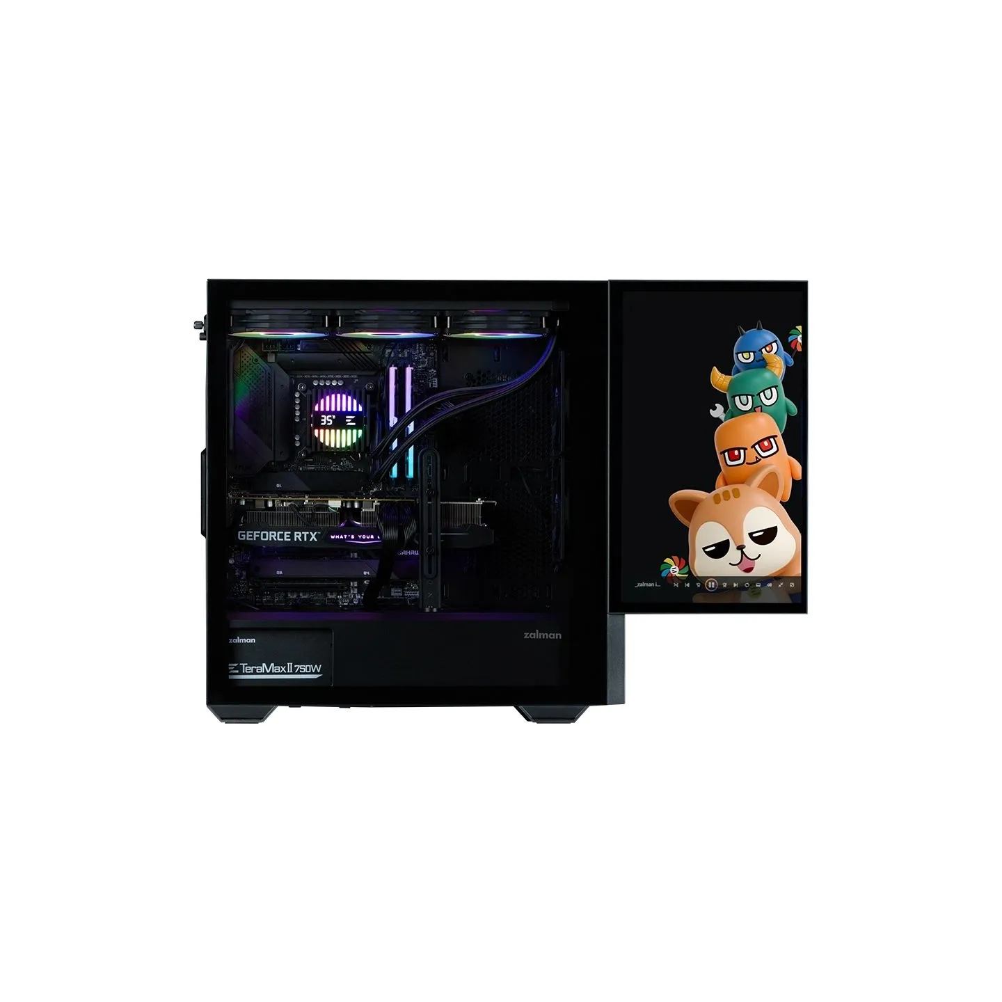 Zalman Z10 DS ATX Mid Tower PS Case Black, 120 mm  ARGB Fan x1