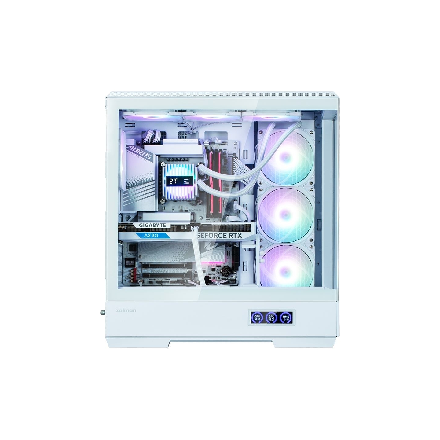 Zalman P50 DS  White, ARGB Fan x4