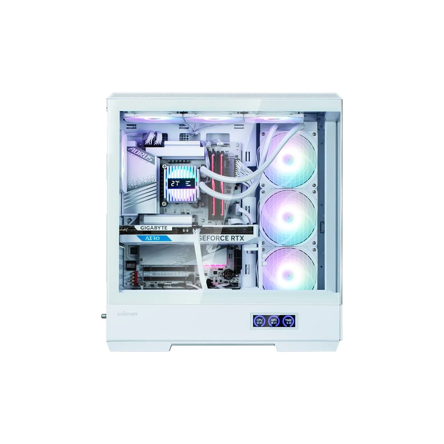 Zalman P50 DS  White, ARGB Fan x4
