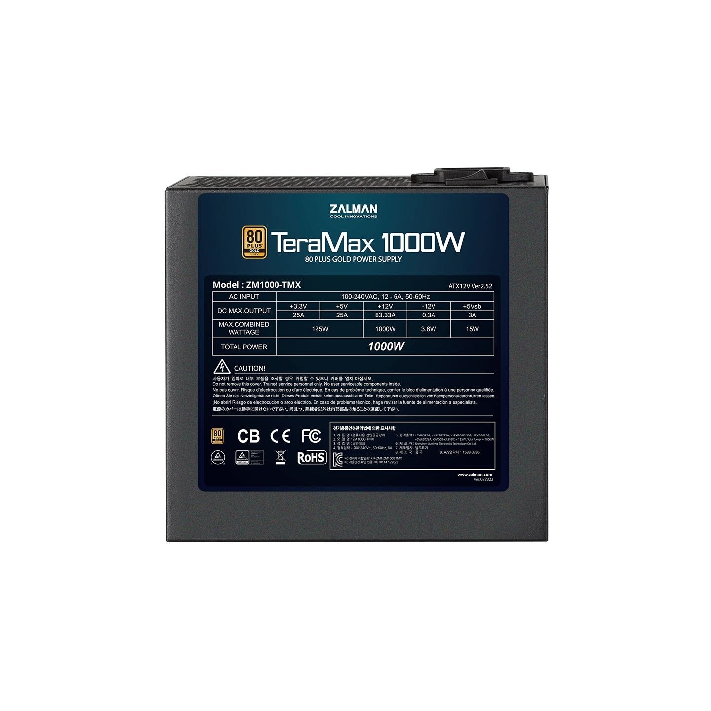 Zalman ZM1200-TMX 1200W 80Plus Gold