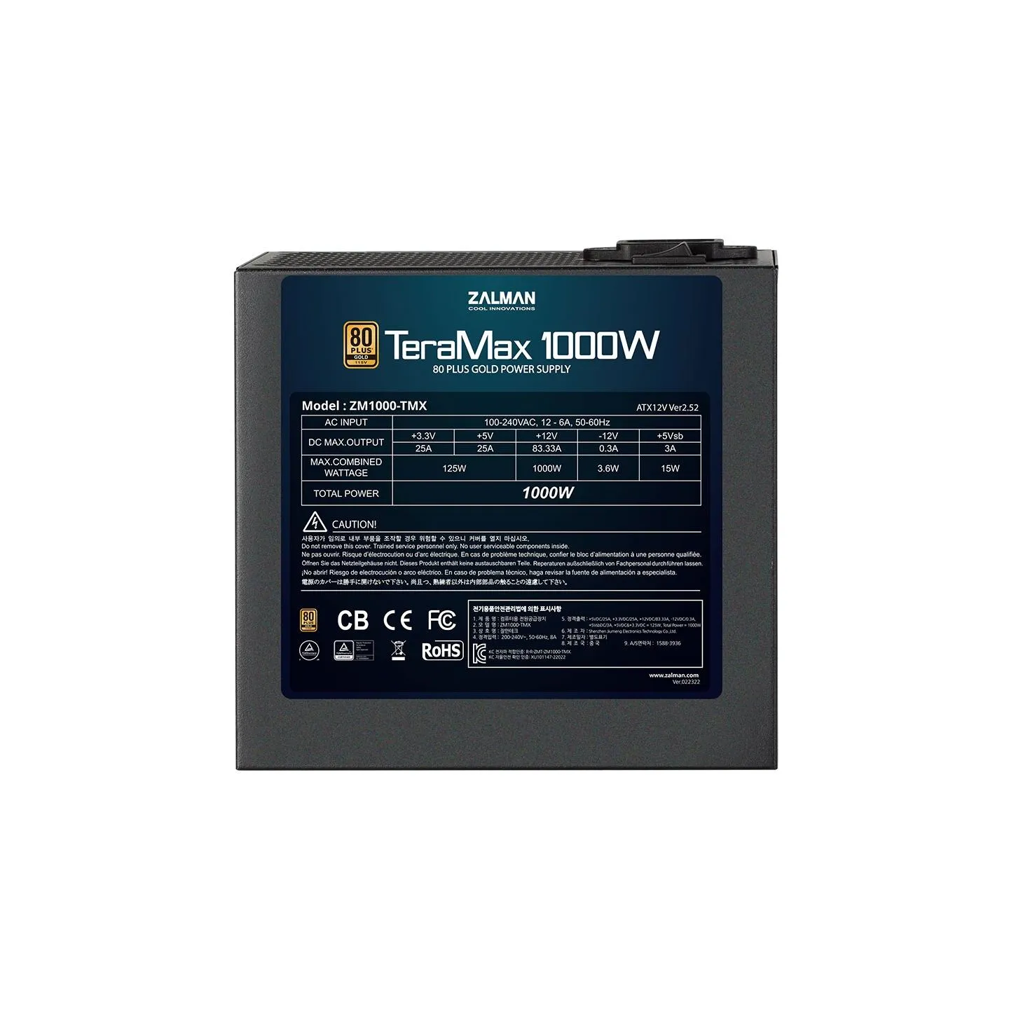 Zalman ZM1200-TMX 1200W 80Plus Gold