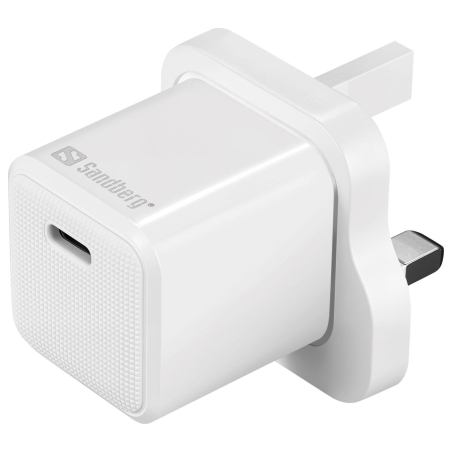 Sandberg 441-64 USB-C 20W Charger UK+Lightning, Incl. 1m USB-C> Lighting cable