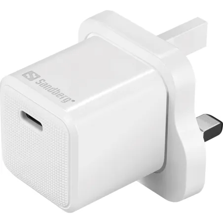 Sandberg 441-64 USB-C 20W Charger UK+Lightning, Incl. 1m USB-C> Lighting cable