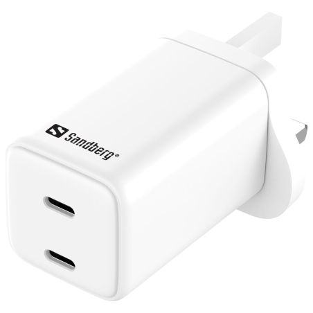 Sandberg 441-62 AC Charger Dual USB-C PD65W UK