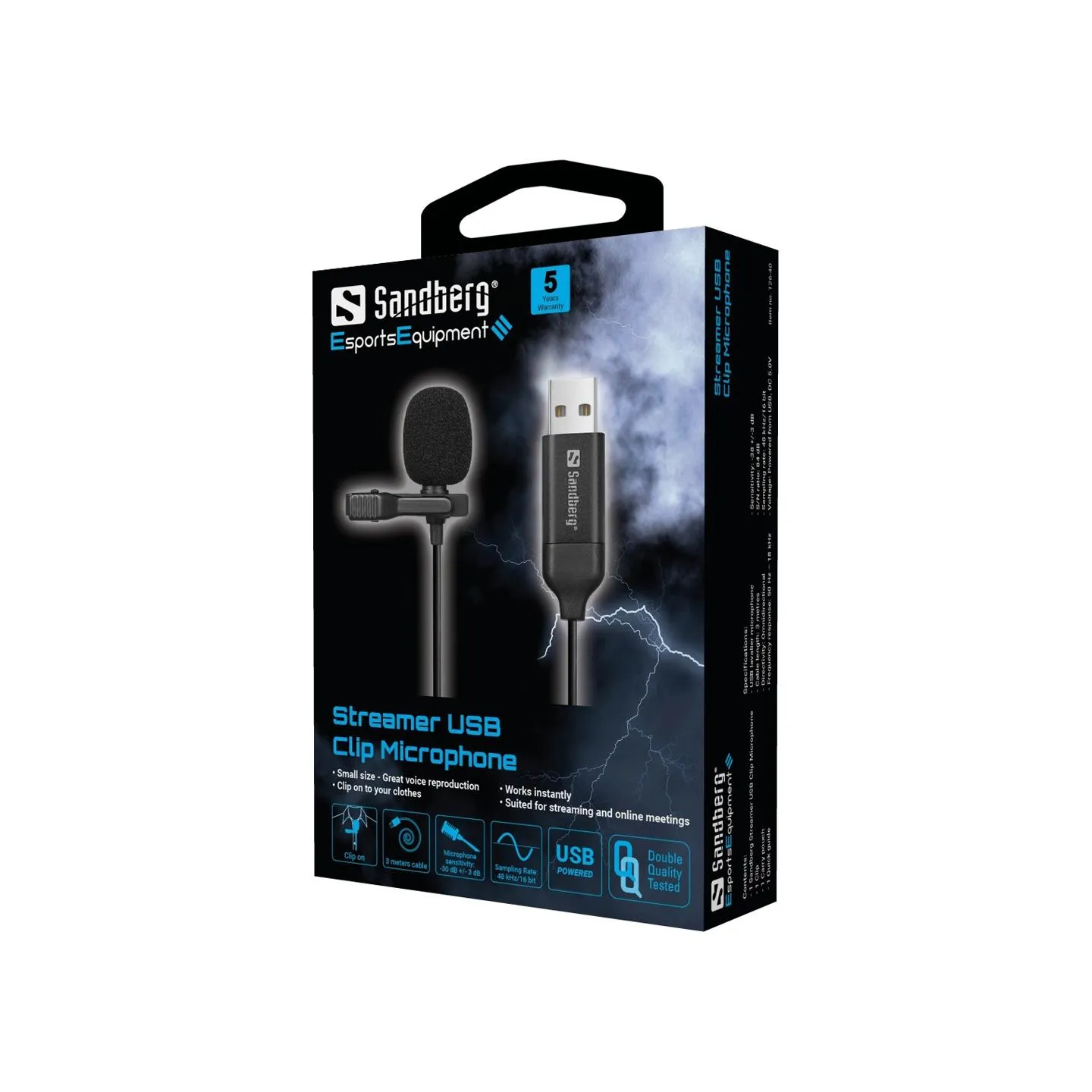 Sandberg 126-40 Streamer USB Clip Microphone