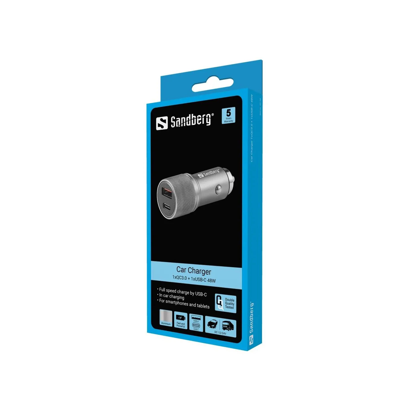 Sandberg 441-50 Car Charger 1xQC3.0+1xUSBC 48W