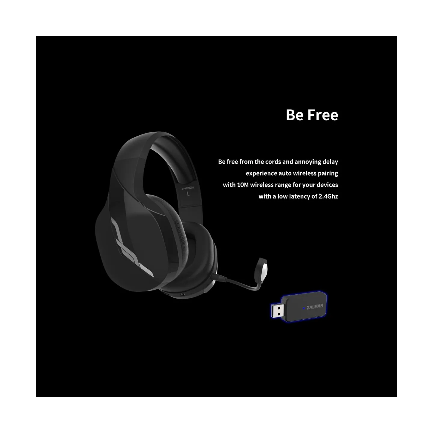 Zalman ZM-HPS700W Wireless 7.1 Gaming Headset Black