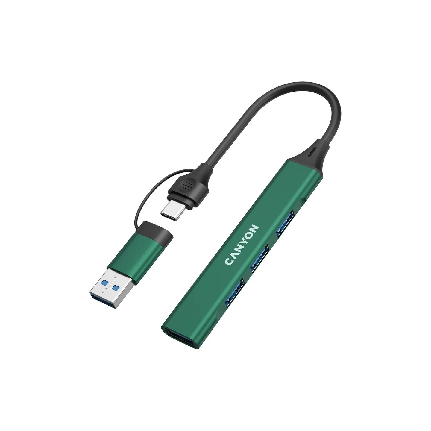 Canyon hub DS-02 4in1 USB-A/C Green
