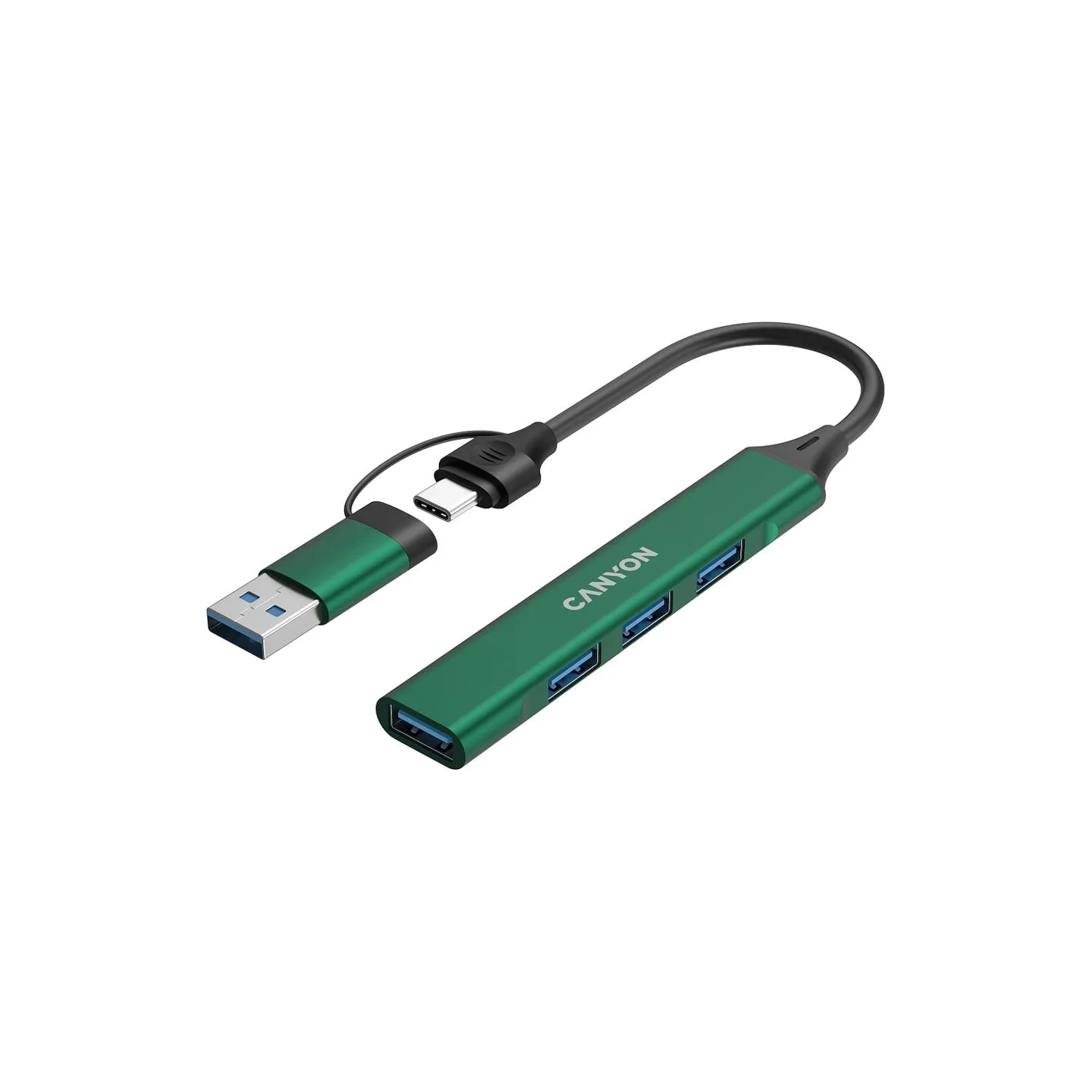 Canyon hub DS-02 4in1 USB-A/C Green