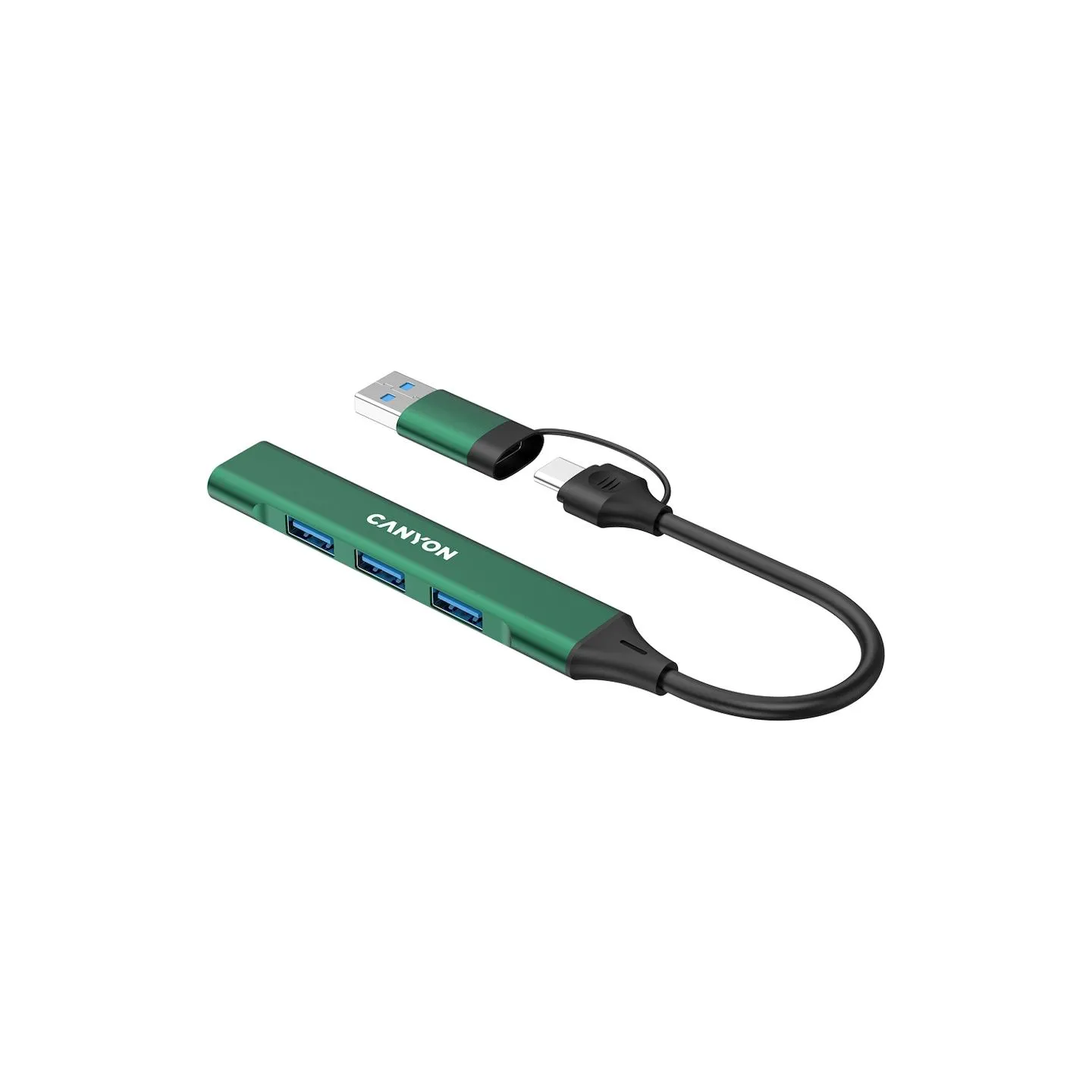 Canyon hub DS-02 4in1 USB-A/C Green