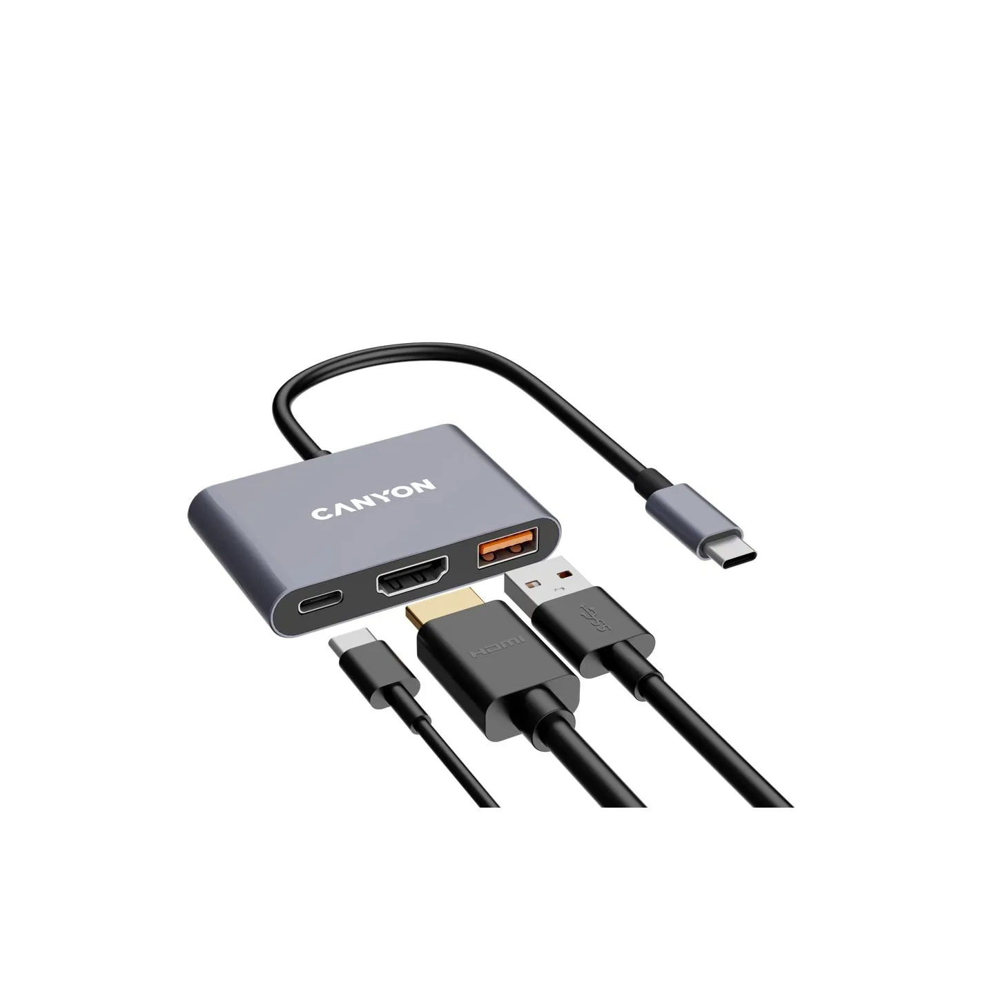 Canyon hub DS-4 3in1 USB-C Grey