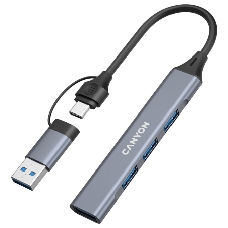 Canyon hub DS-02 4in1 USB-A/C Grey