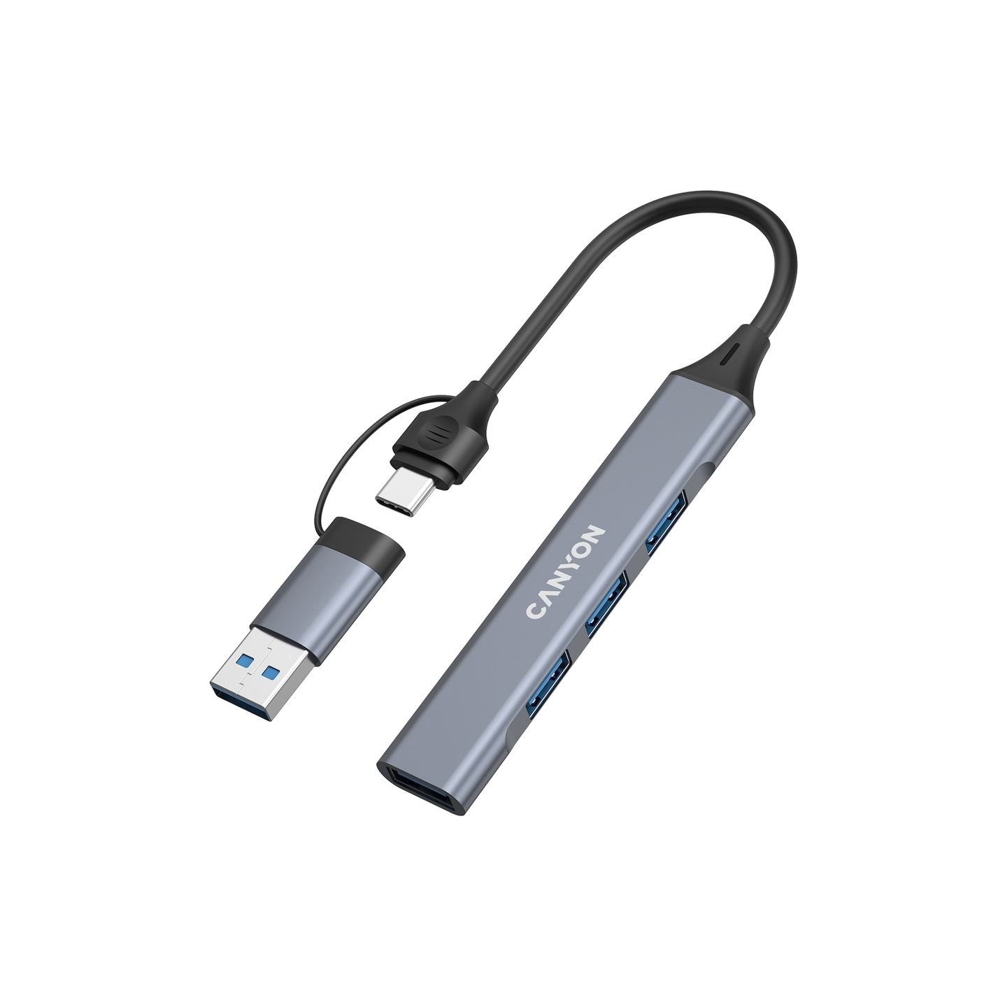 Canyon hub DS-02 4in1 USB-A/C Grey