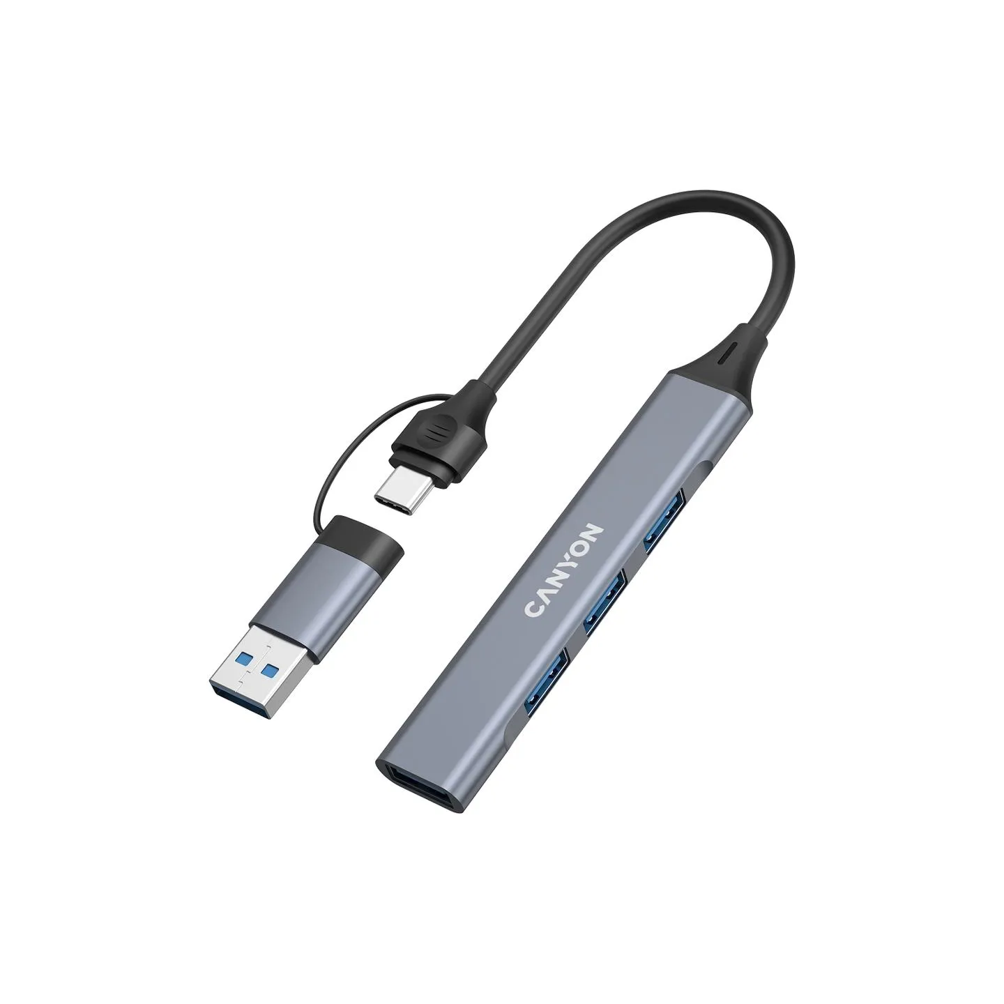 Canyon hub DS-02 4in1 USB-A/C Grey