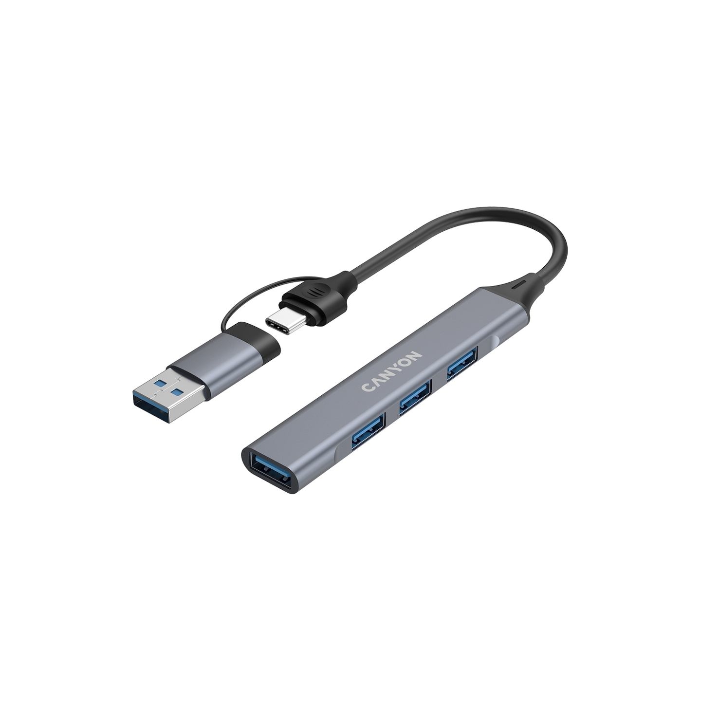 Canyon hub DS-02 4in1 USB-A/C Grey