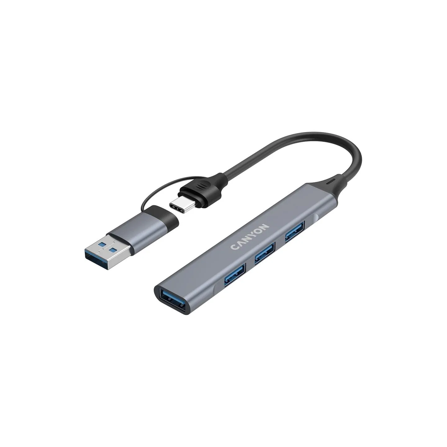Canyon hub DS-02 4in1 USB-A/C Grey
