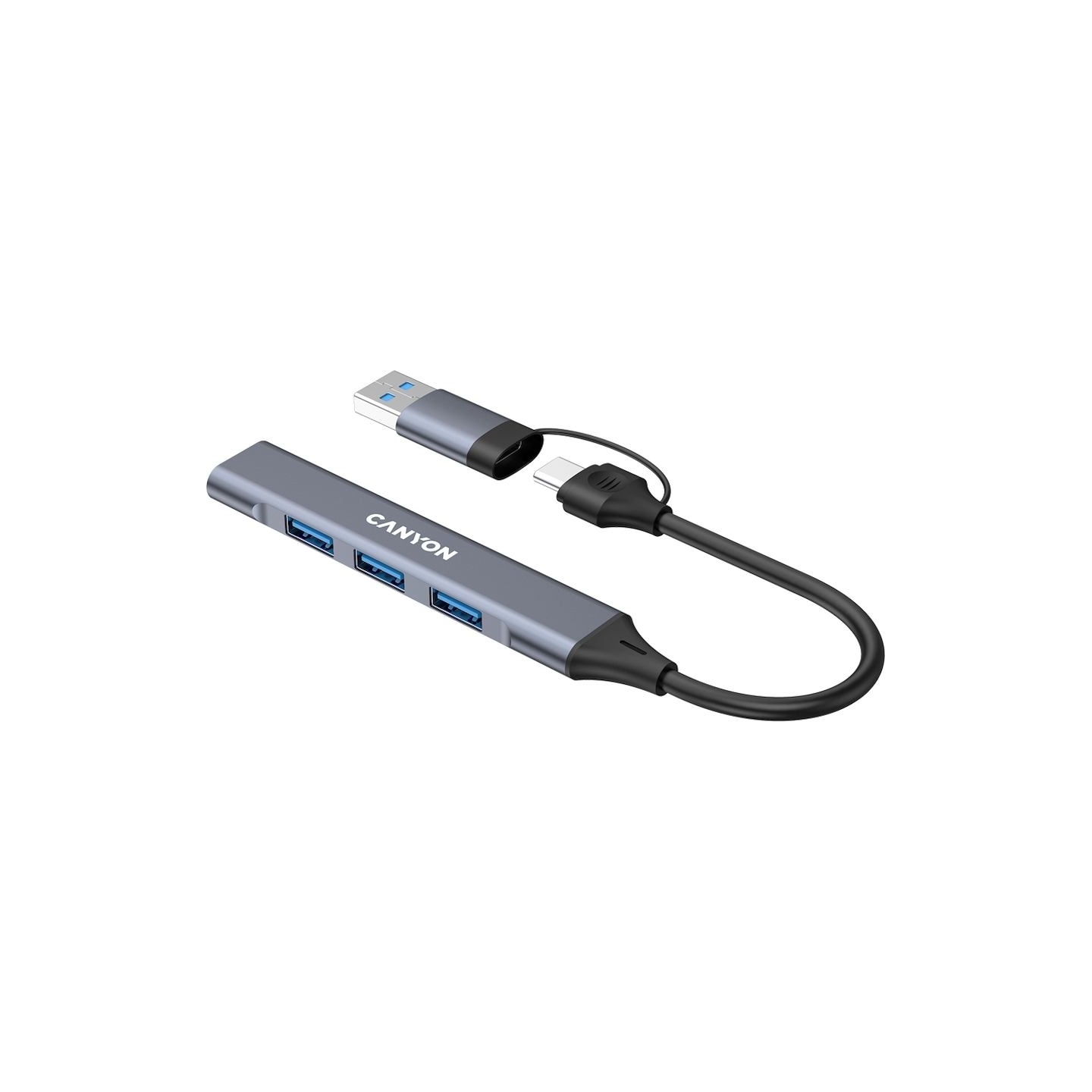 Canyon hub DS-02 4in1 USB-A/C Grey