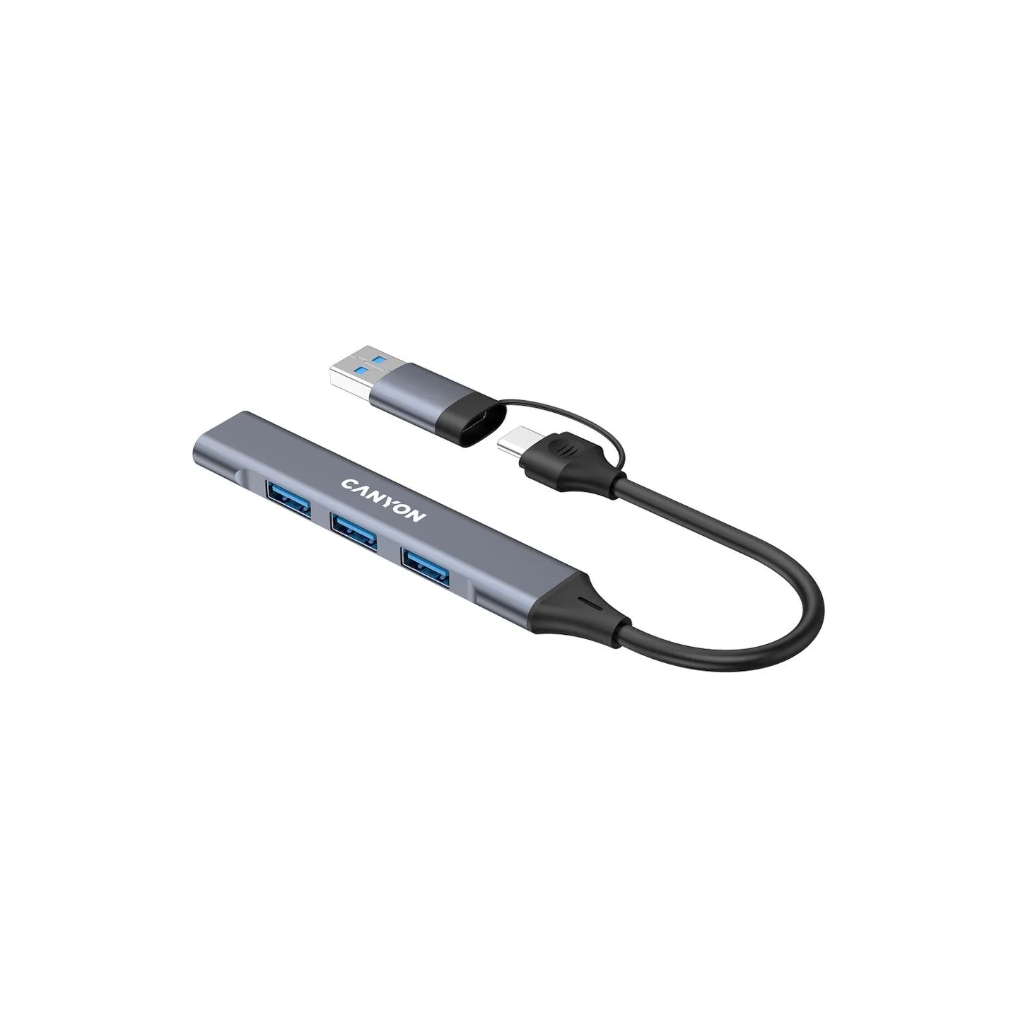 Canyon hub DS-02 4in1 USB-A/C Grey