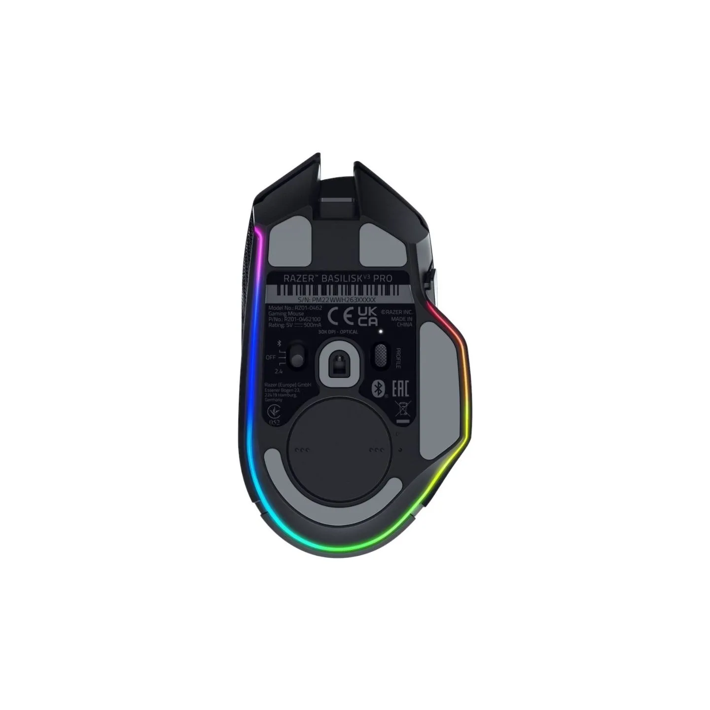 Razer Basilisk V3 Pro - Ergonomic Wireless Gaming Mouse, Razer HyperSpeed Wireless, Bluetooth, Speedflex Cable USB Type C, Razer