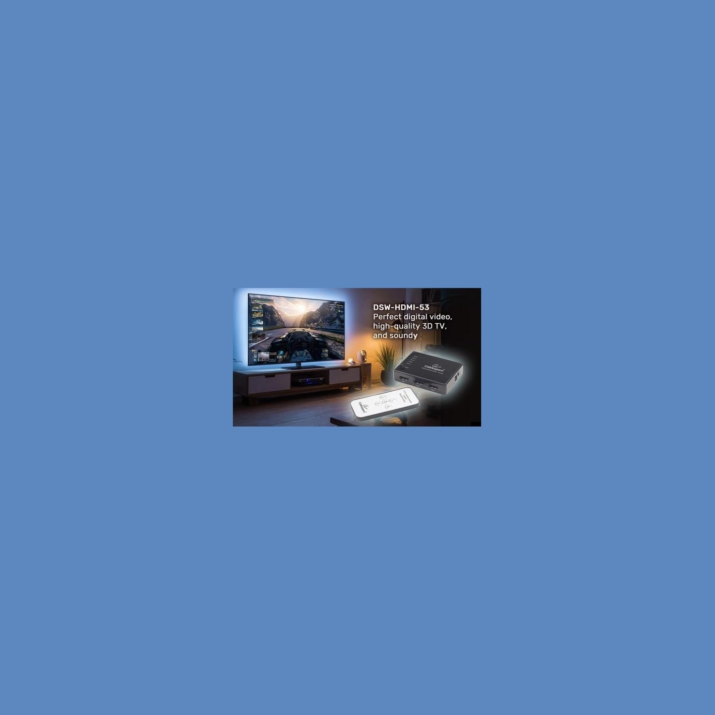 Gembird HDMI switch 60m with remote control