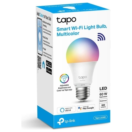 Tp-Link Smart Light Bulb|TP-LINK|Power consumption 8.7 Watts|Luminous flux 806 Lumen|6500 K|Beam angle 220 degrees|TAPOL530E