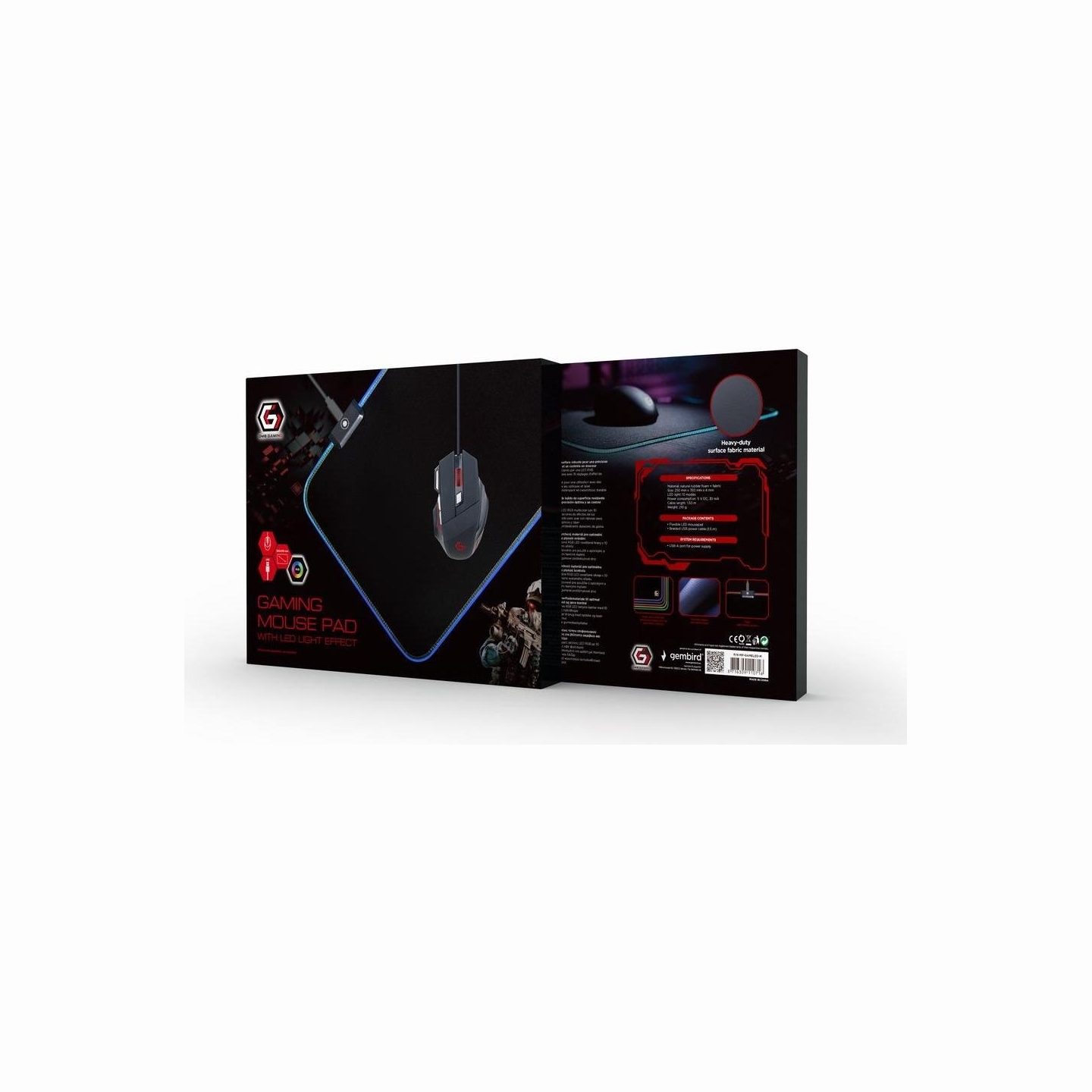 Gembird MOUSE PAD GAMING LED MEDIUM/MP-GAMELED-M GEMBIRD