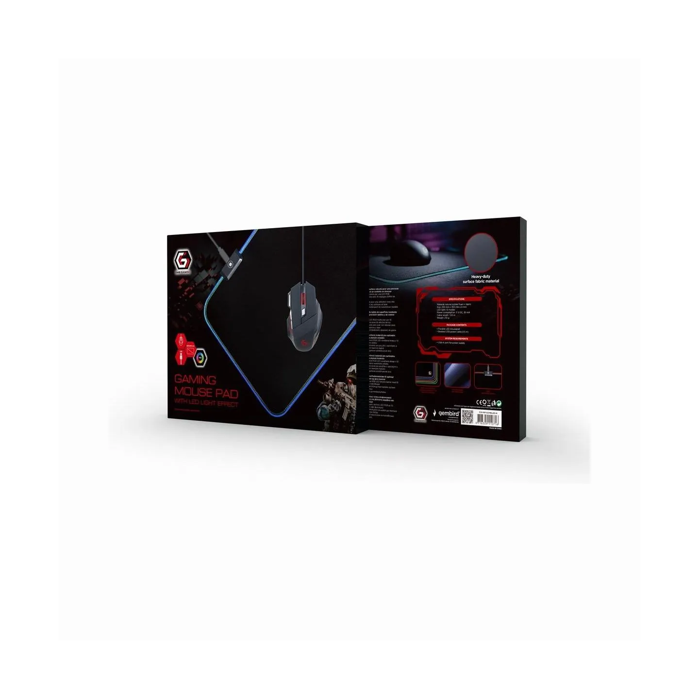 Gembird MOUSE PAD GAMING LED MEDIUM/MP-GAMELED-M GEMBIRD