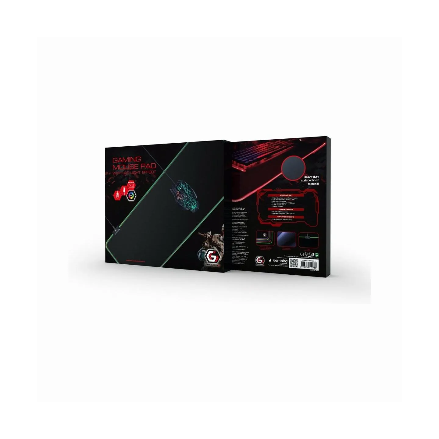 Gembird MOUSE PAD GAMING LED LARGE/MP-GAMELED-L GEMBIRD