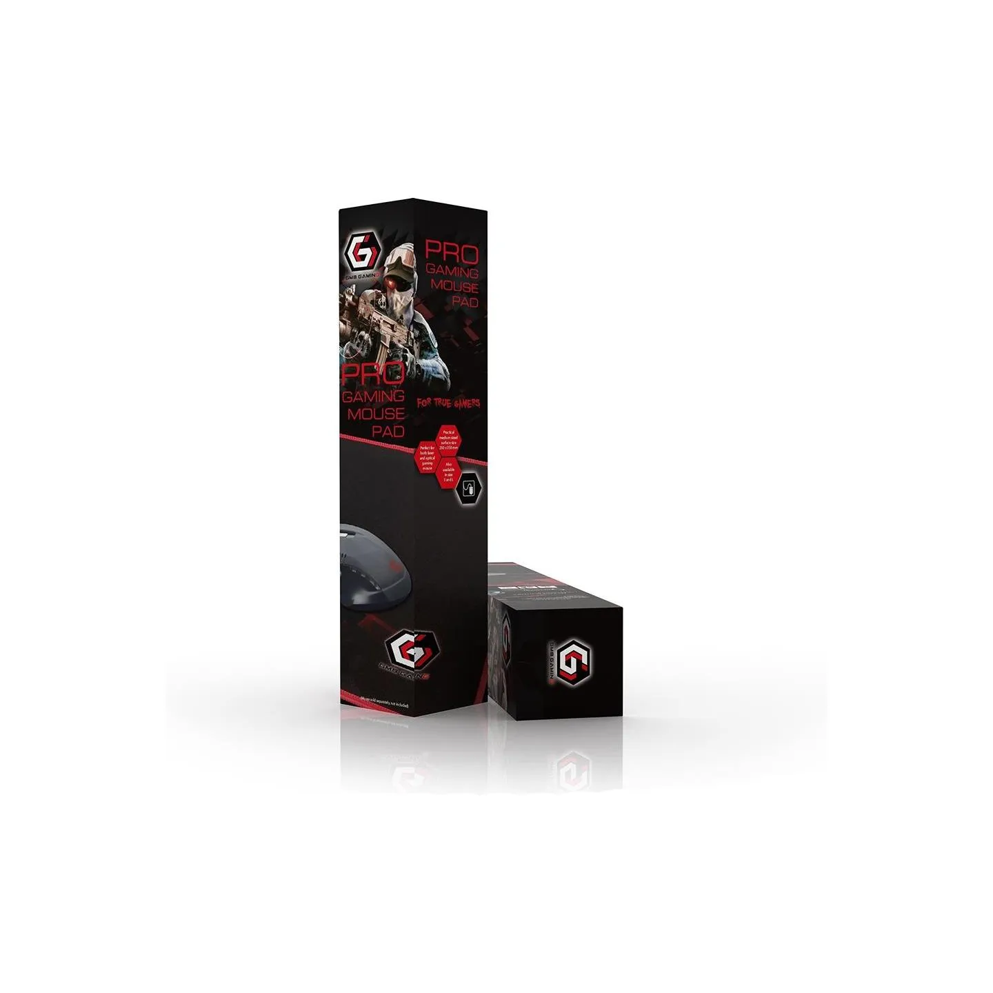Gembird | MP-GAMEPRO-S Gaming mouse pad PRO, small | natural rubber foam + fabric | Gaming mouse pad | 200x250x3 mm | Black