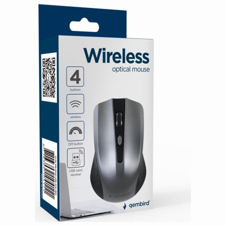 Gembird | Mouse | MUSW-4B-04-BG | Standard | Wireless | Black/ Space Grey