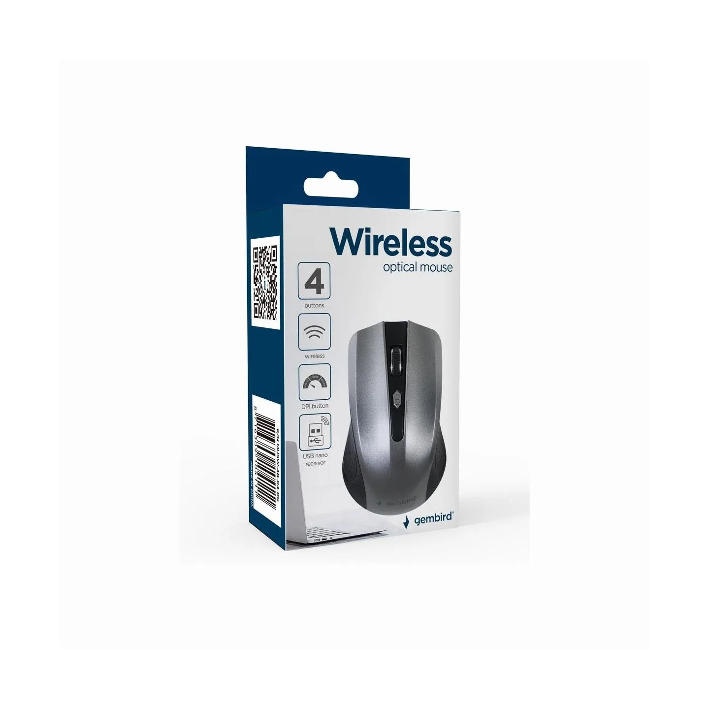 Gembird | Mouse | MUSW-4B-04-BG | Standard | Wireless | Black/ Space Grey