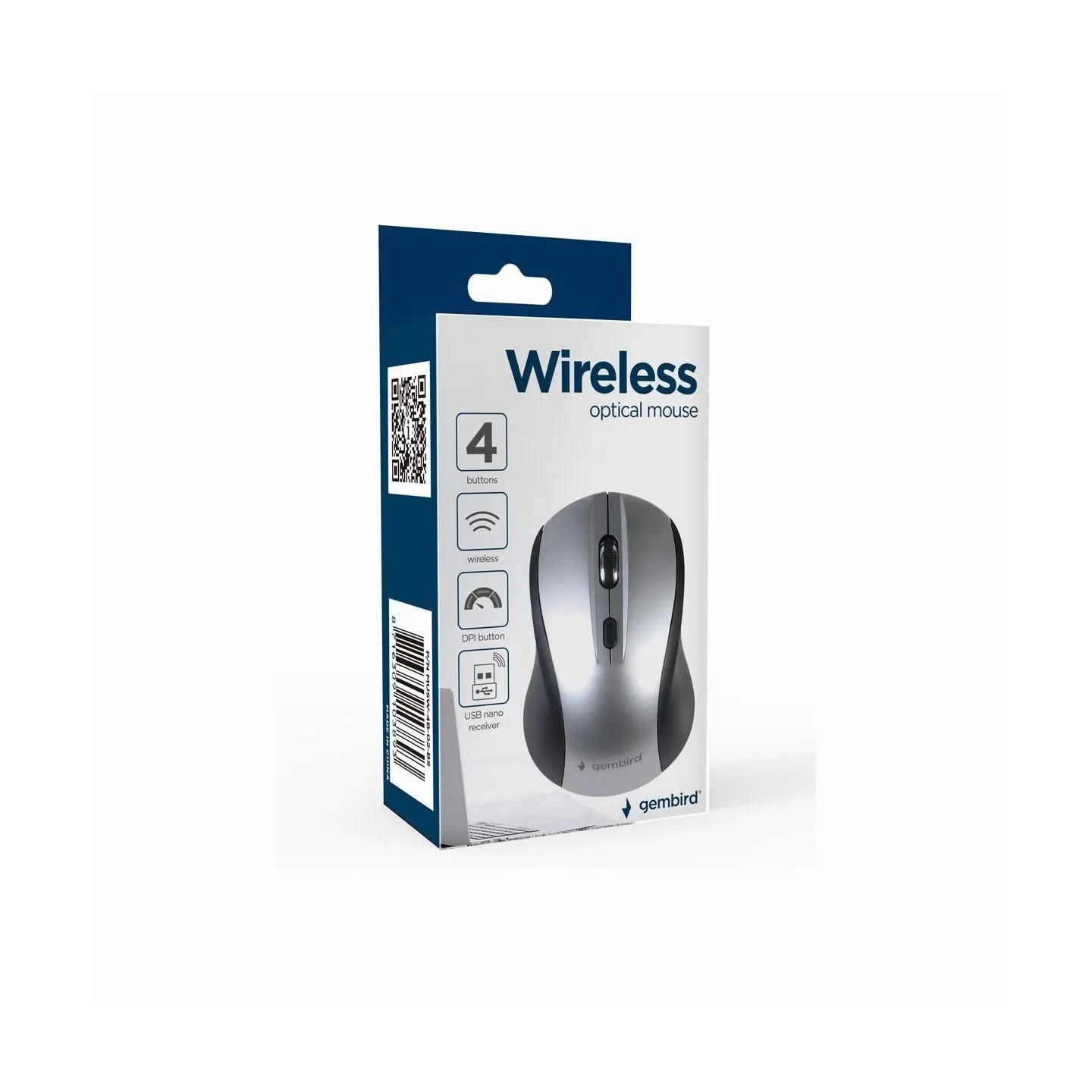 Gembird MOUSE USB OPTICAL WRL BLACK/SILVER MUSW-4B-02-BS GEMBIRD