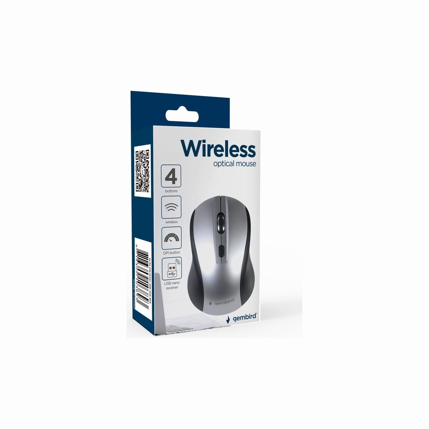 Gembird | Optical Mouse | MUSW-4B-02-BS | Wireless | USB | Black/silver