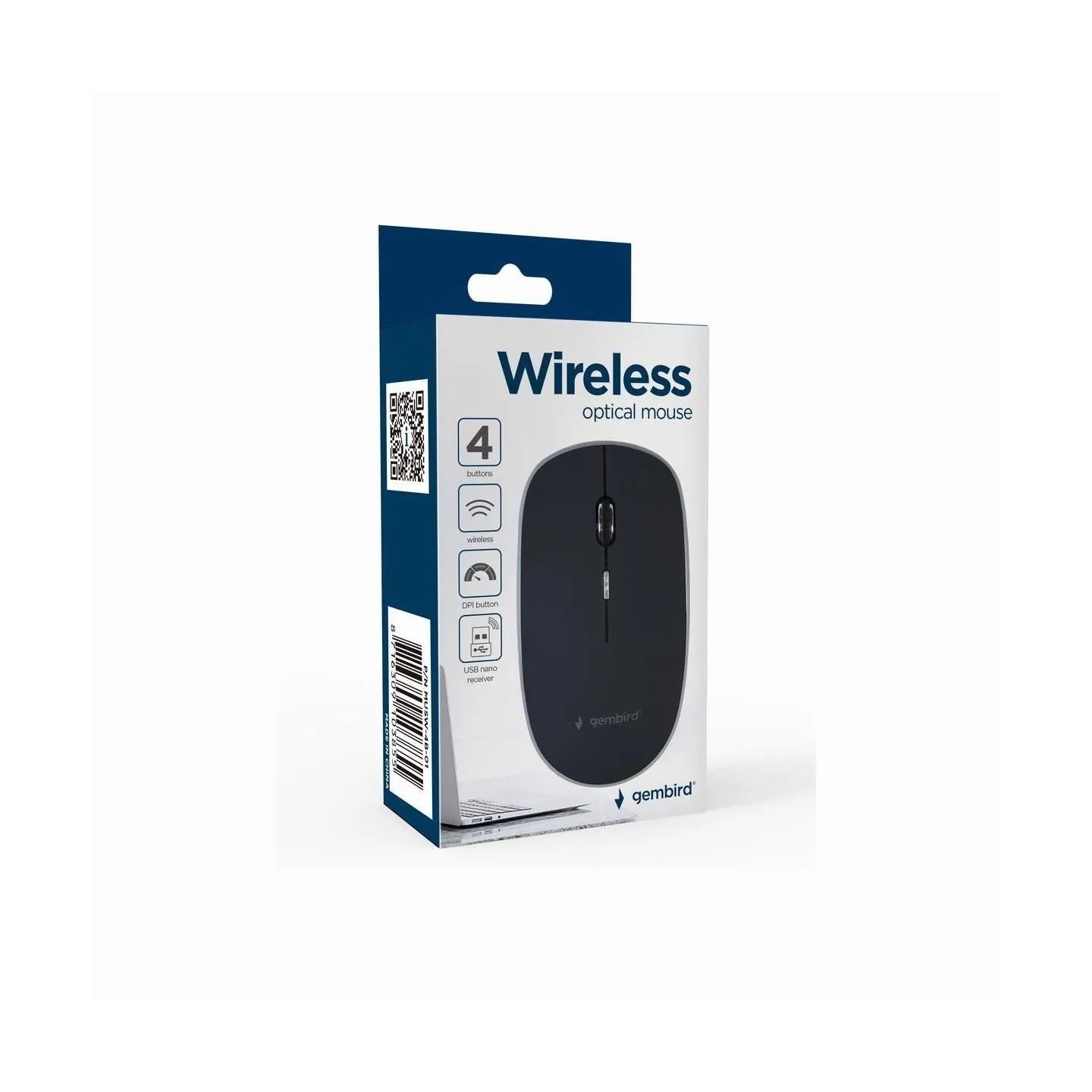 Gembird MOUSE USB OPTICAL WRL/BLACK MUSW-4B-01 GEMBIRD