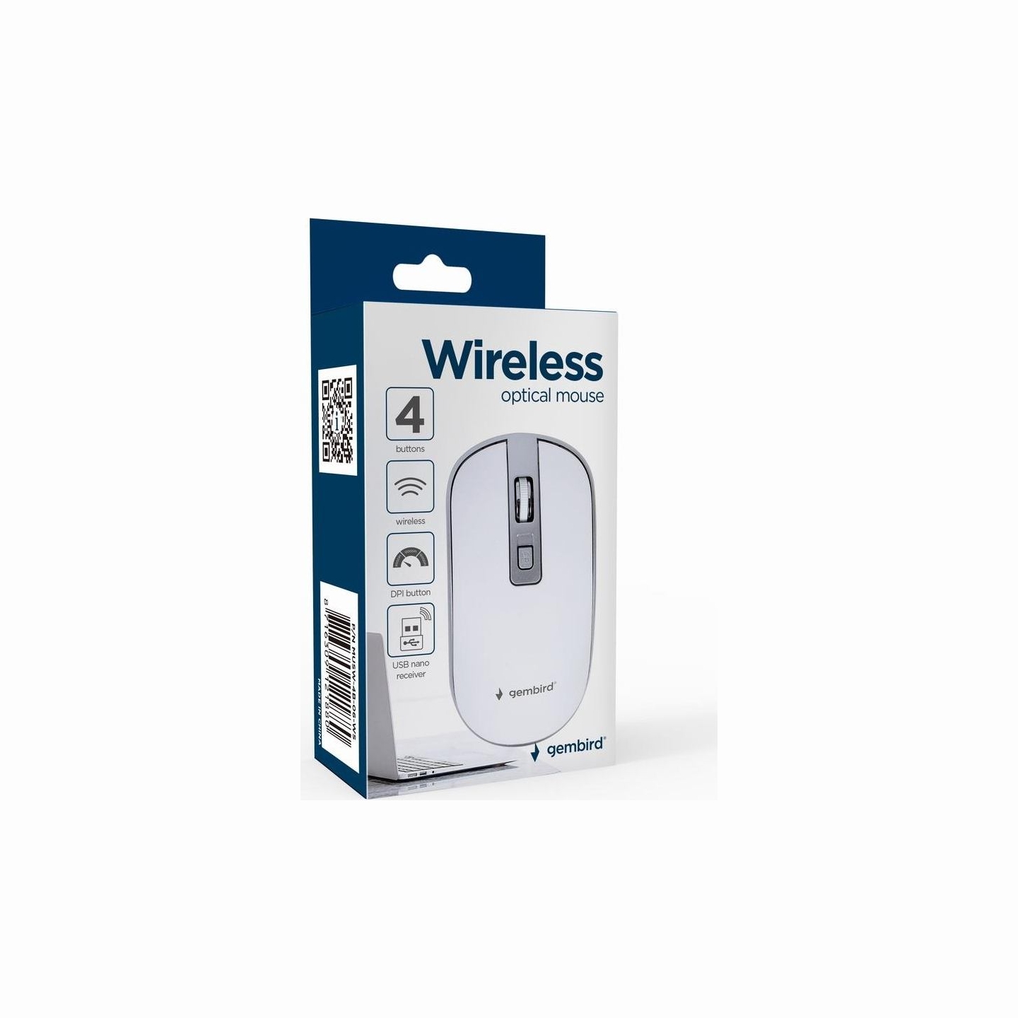 Gembird | Wireless Optical mouse | MUSW-4B-05 | Optical mouse | USB | White