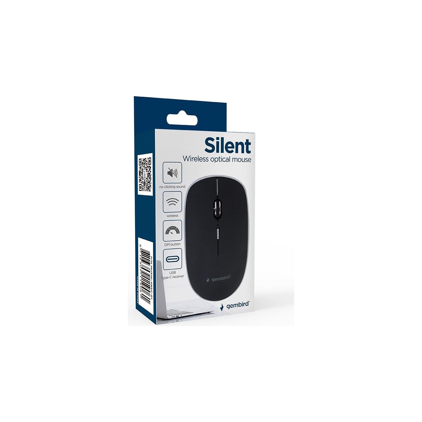 Gembird | Silent Optical Mouse | MUSW-4BSC-01 | Wireless | USB-C | Black