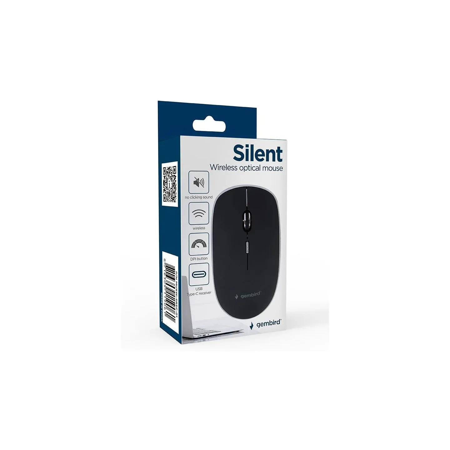 Gembird | Silent Optical Mouse | MUSW-4BSC-01 | Wireless | USB-C | Black