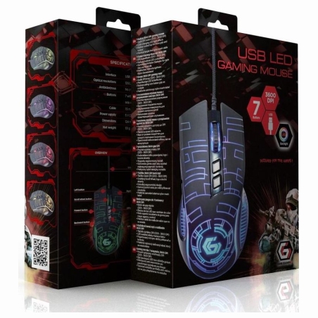 Gembird MOUSE USB OPTICAL GAMING/BLACK MUSG-RGB-01 GEMBIRD