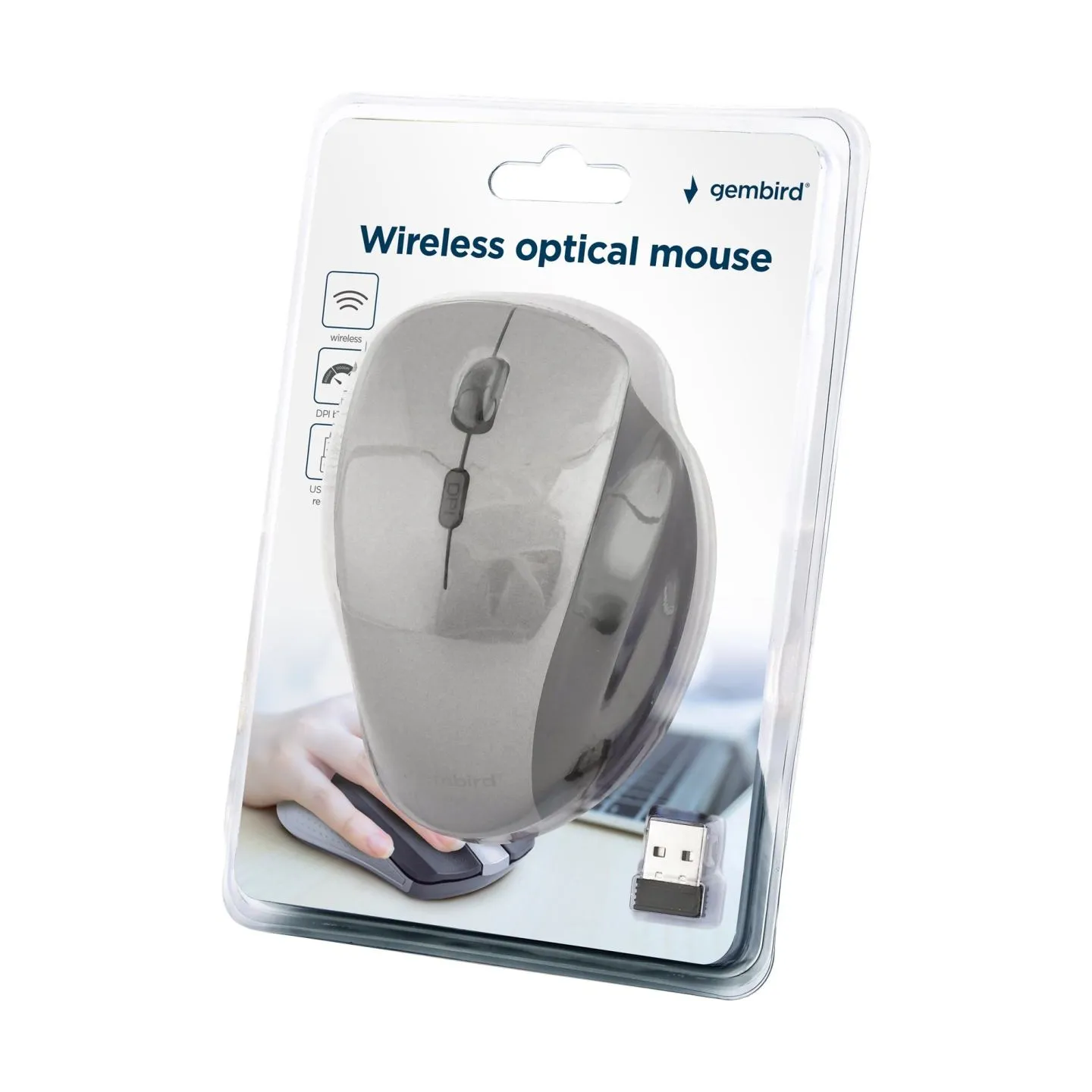 Gembird | Wireless Optical mouse | MUSW-6B-02-BG | Optical mouse | USB | Black-Spacegrey