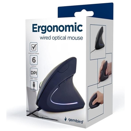 Gembird MOUSE USB OPTICAL BLACK/ERGONOMIC MUS-ERGO-01 GEMBIRD