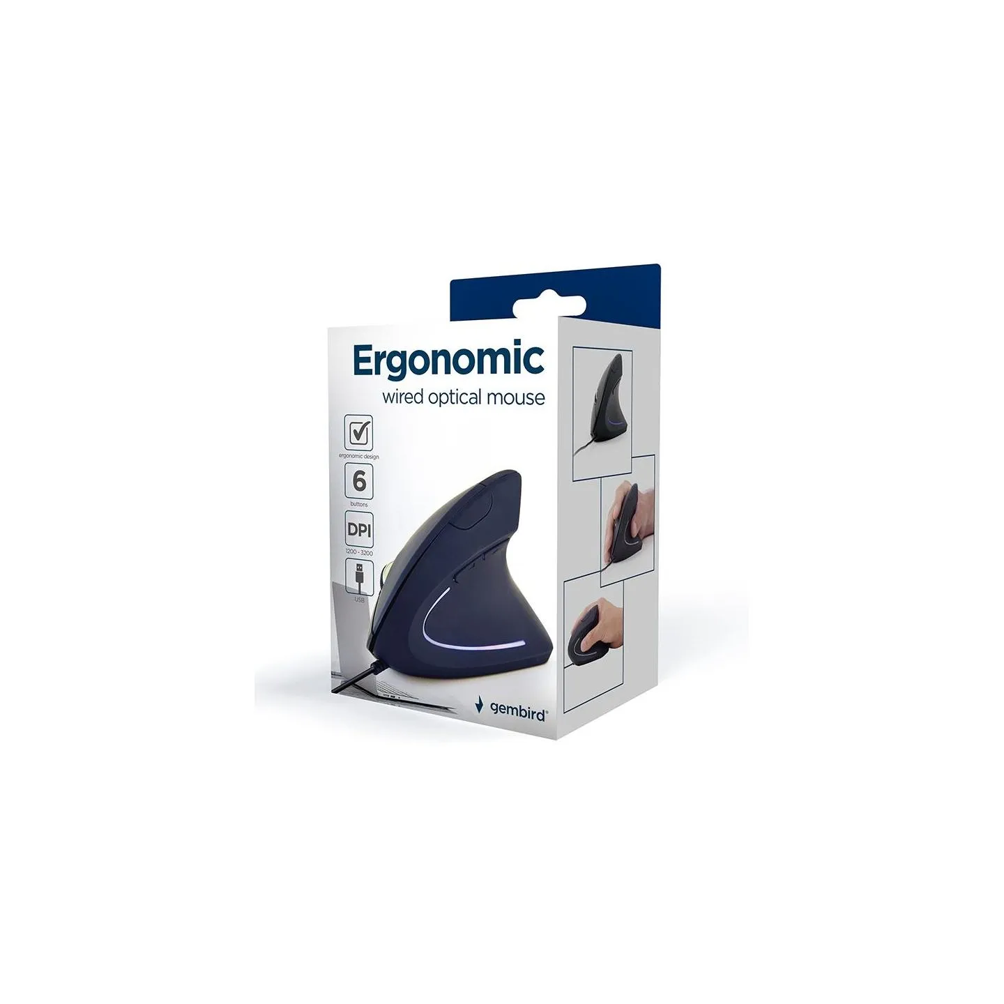 Gembird MOUSE USB OPTICAL BLACK/ERGONOMIC MUS-ERGO-01 GEMBIRD