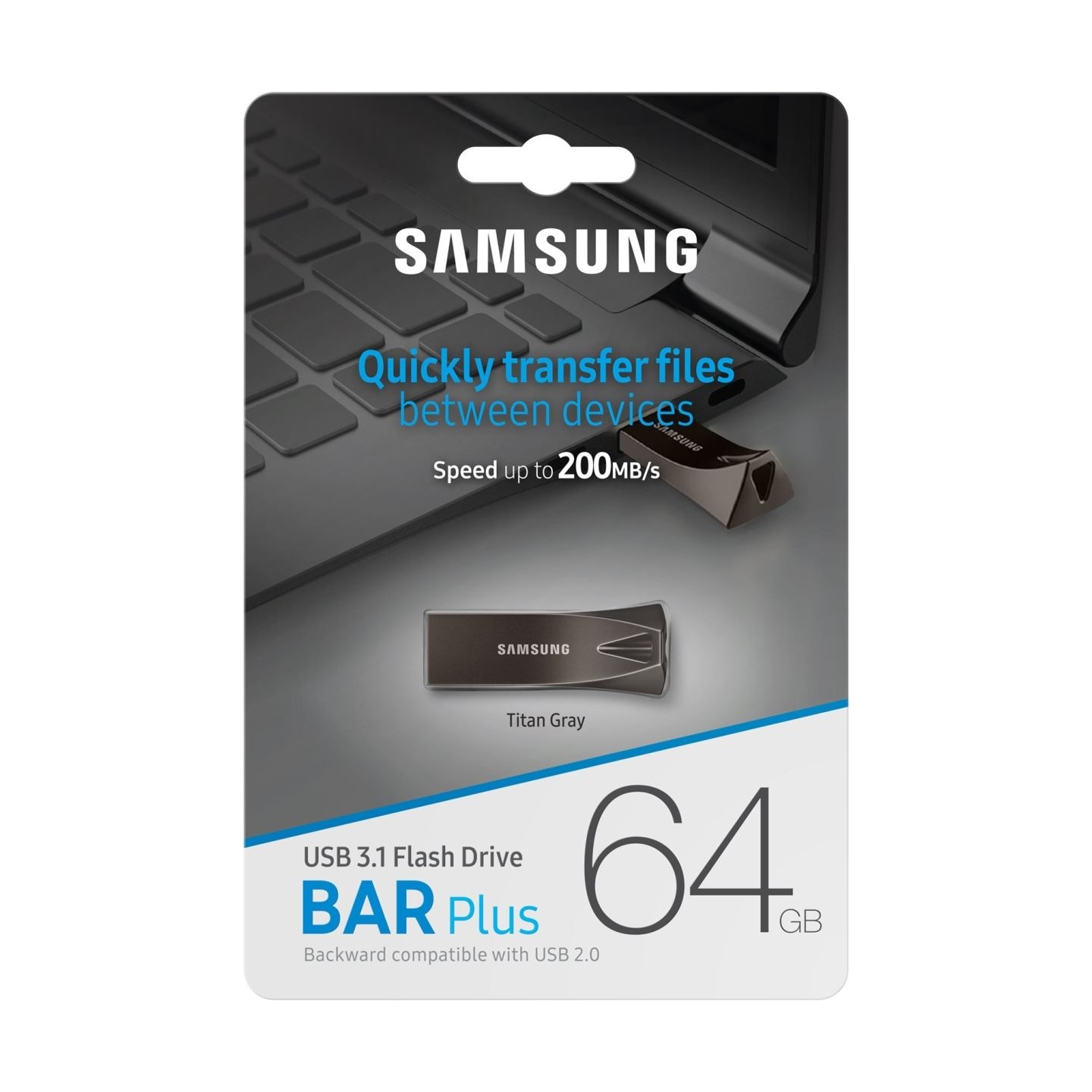 Samsung | BAR Plus | MUF-64BE4/APC | 64 GB | USB 3.1 | Grey