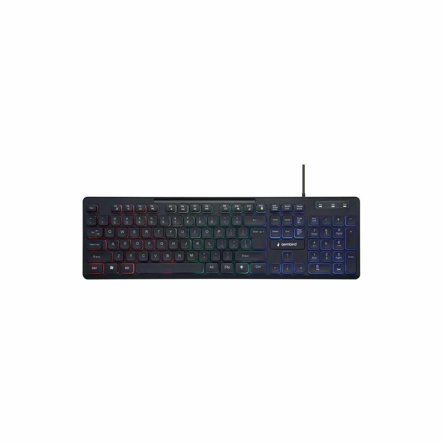 Gembird | "Rainbow" Backlight Multimedia Keyboard | KB-UML-02 | Keyboard | Wired | US | N/A | Black