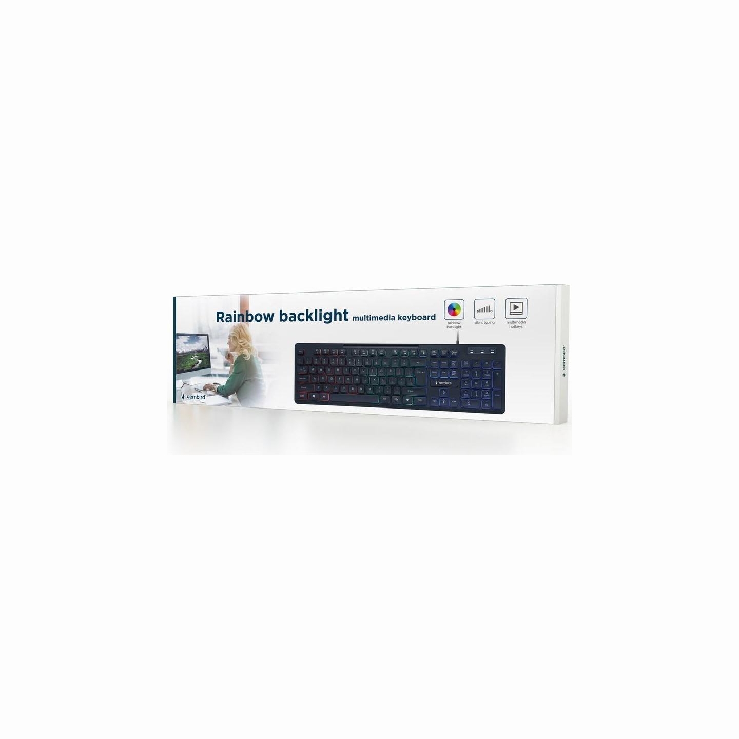 Gembird | "Rainbow" Backlight Multimedia Keyboard | KB-UML-02 | Keyboard | Wired | US | N/A | Black
