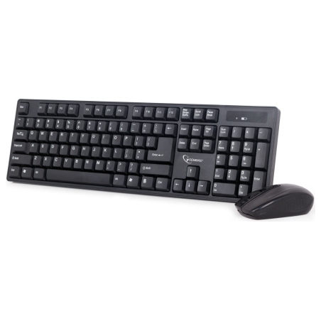 Gembird | Keyboard and mouse | KBS-W-01 | Keyboard and Mouse Set | Wireless | Mouse included | Batteries included | US | Black