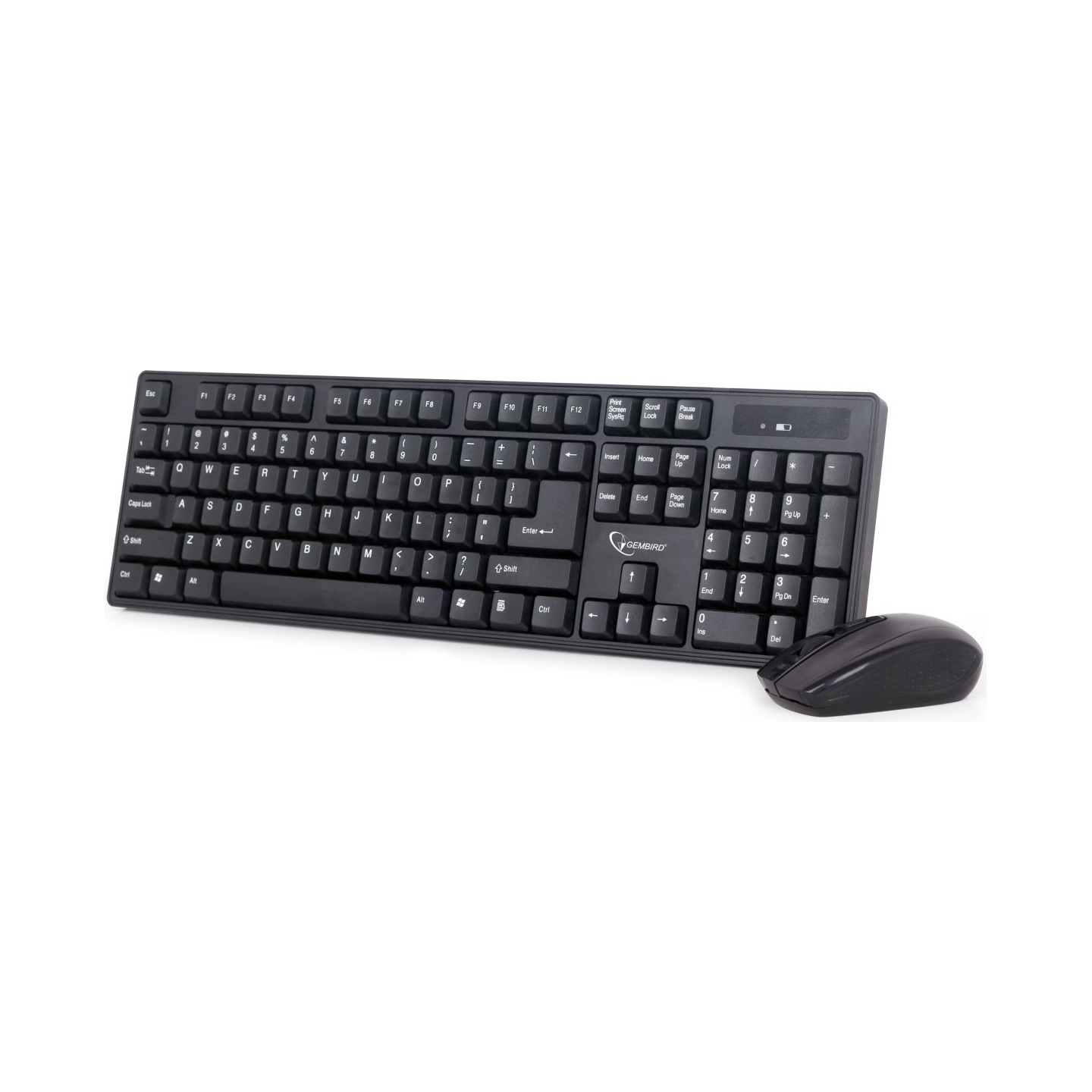 Gembird | Keyboard and mouse | KBS-W-01 | Keyboard and Mouse Set | Wireless | Mouse included | Batteries included | US | Black