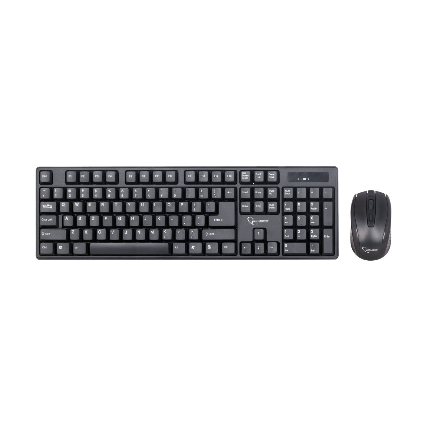 Gembird | Keyboard and mouse | KBS-W-01 | Keyboard and Mouse Set | Wireless | Mouse included | Batteries included | US | Black