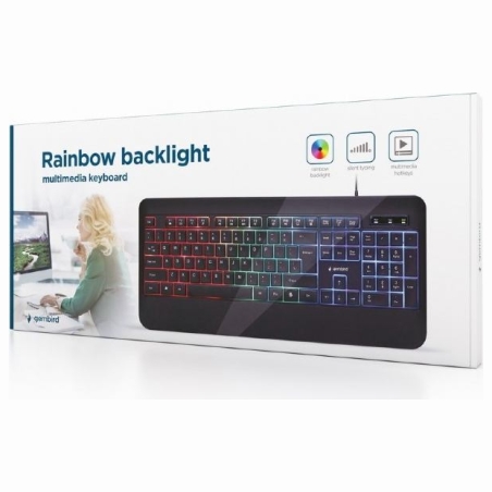 Gembird | Multimedia Keyboard | KB-UML-03 | Multimedia | Wired | US | Black