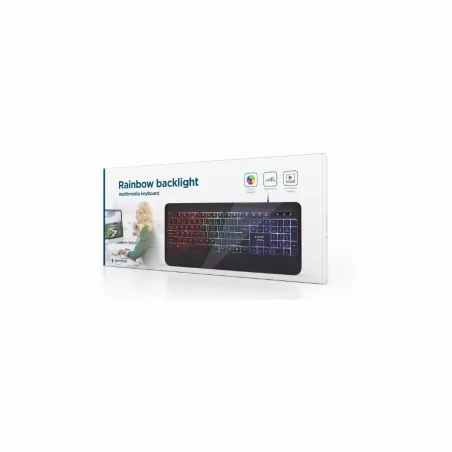 Gembird | Multimedia Keyboard | KB-UML-03 | Multimedia | Wired | US | Black